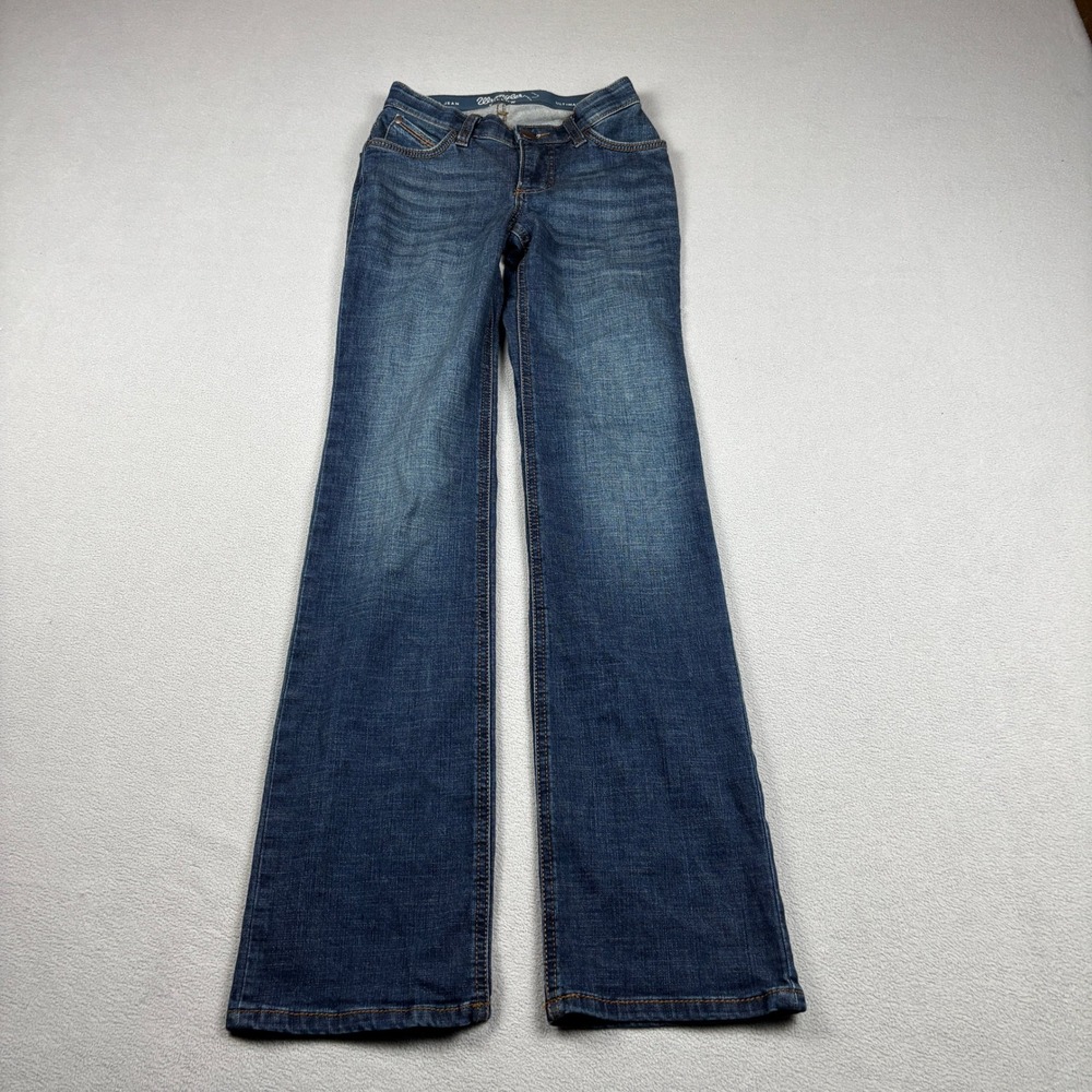 Wrangler Willow Ultimate Riding Jeans Womens 00x34 Dark Wash Bootcut Denim